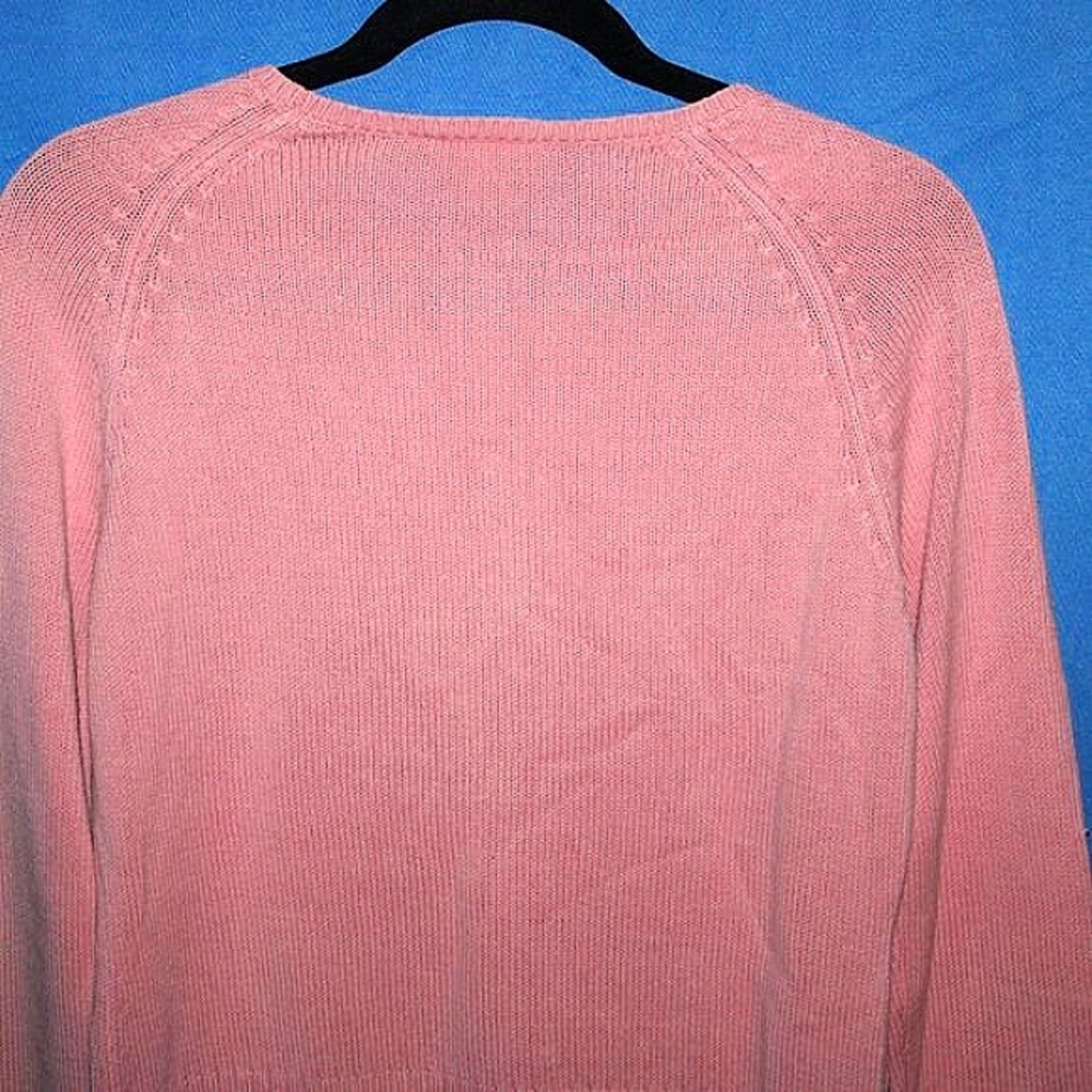 LOFT Pastel Pink Crewneck Raglan Sweater Medium - Picture 3 of 4